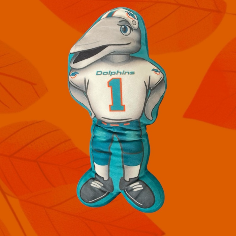 Miami Dolphins Football Plushlete Mascot Pillow with number 1 jersey unisex